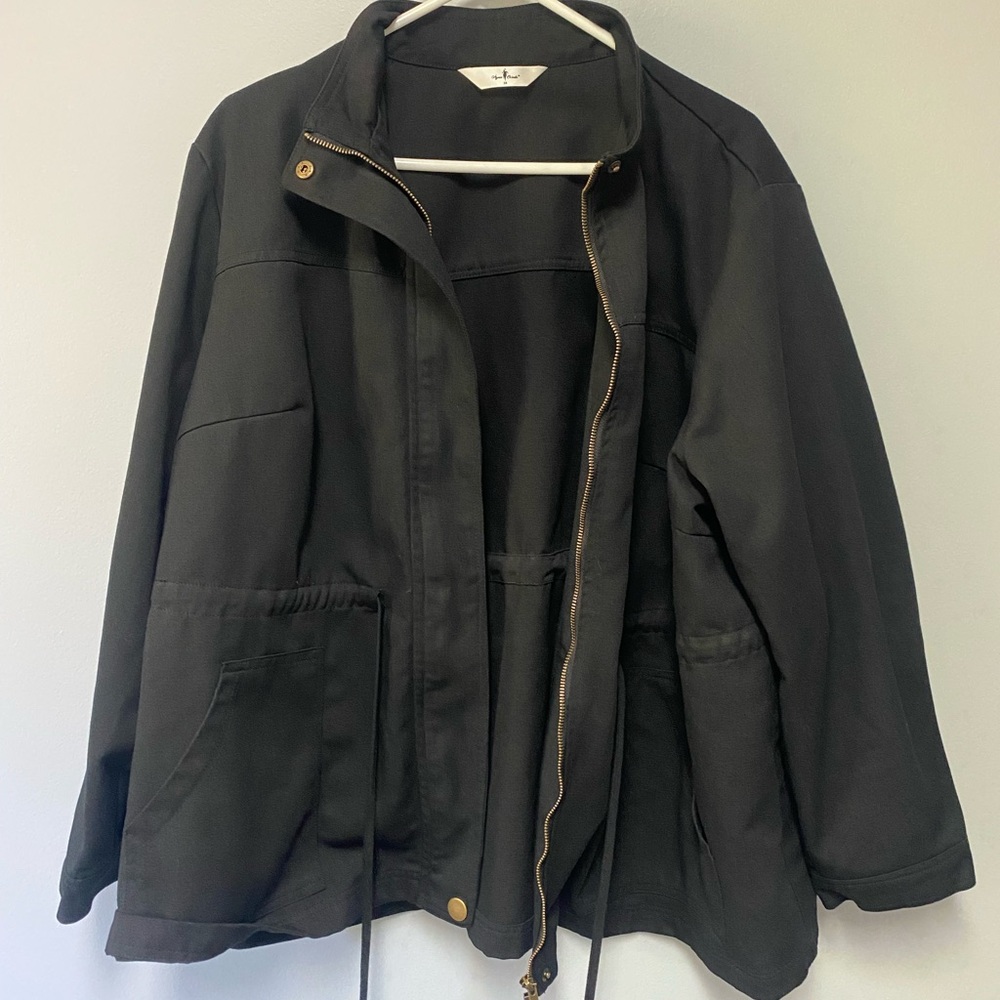 Agnes Orinda Black Jacket with Gold Accents